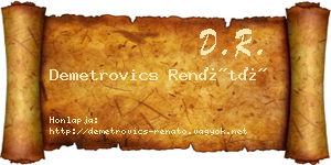 Demetrovics Renátó névjegykártya